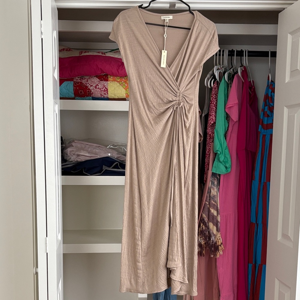 Max Studio Asymmetrical Tan Dress